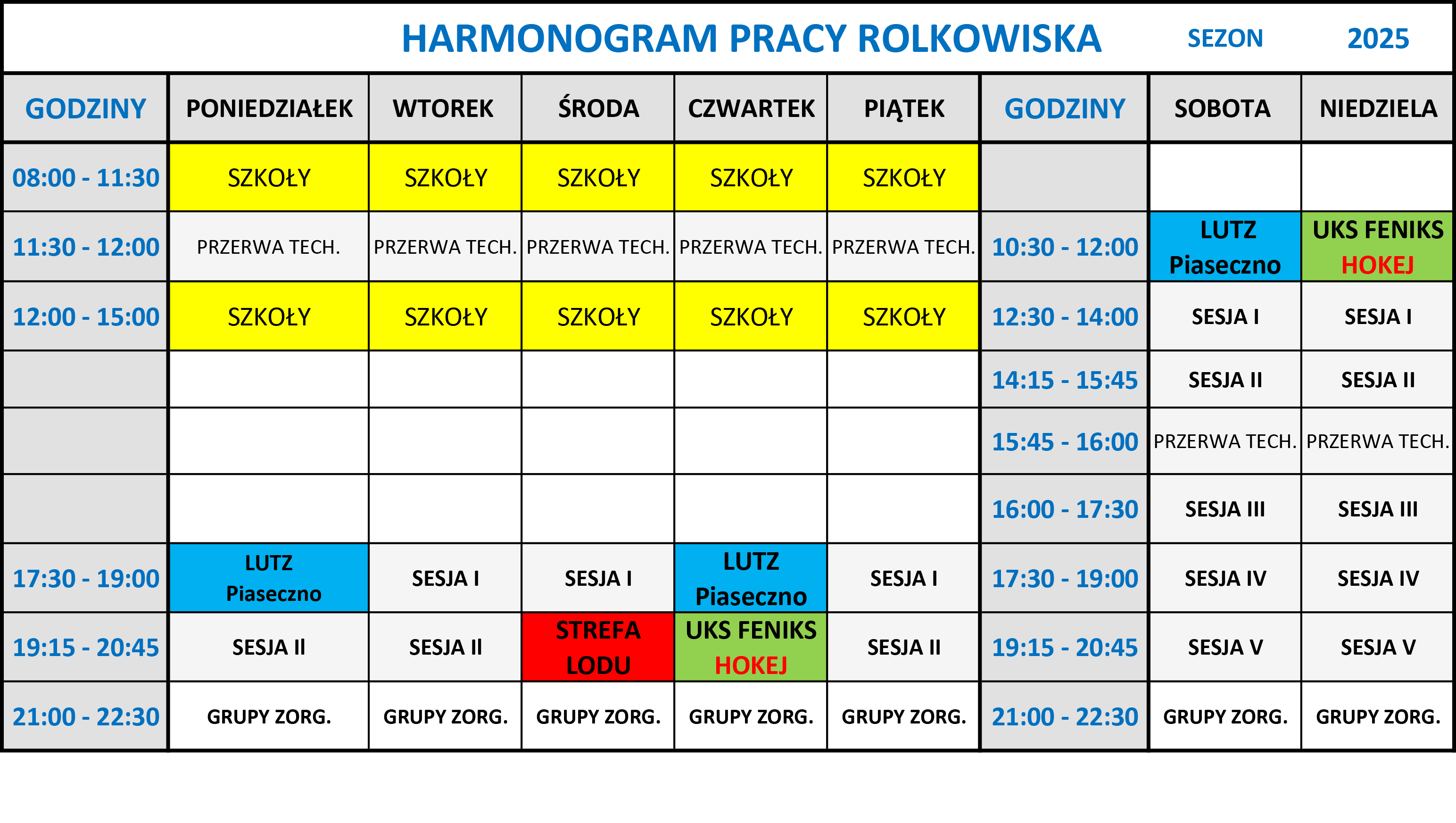 Pias harmonogram Rolki 2025